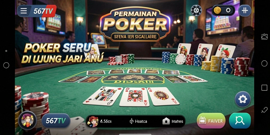 Screenshot gameplay poker yang menegangkan di 567TV.