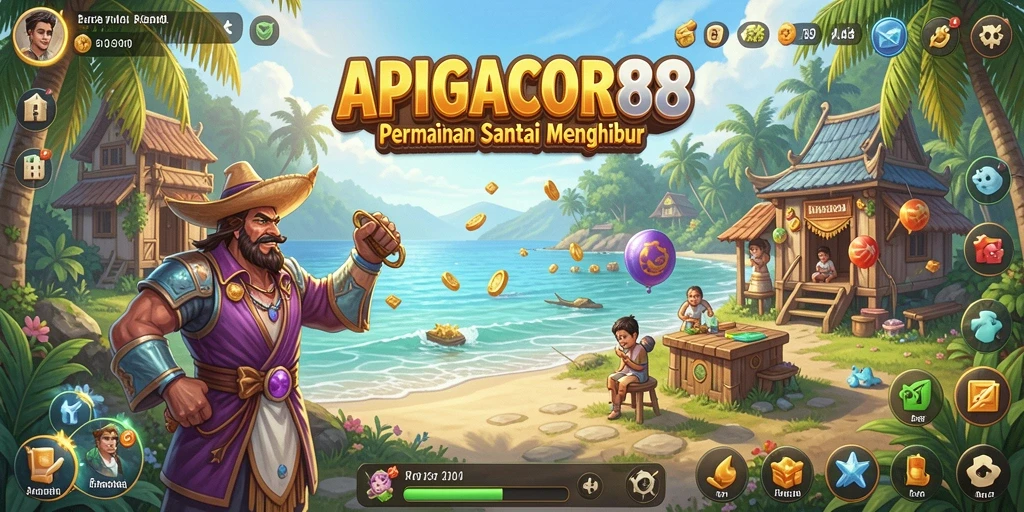Screenshot gameplay APIGACOR88 yang menampilkan desain berwarna-warni dan antarmuka yang ramah pengguna.