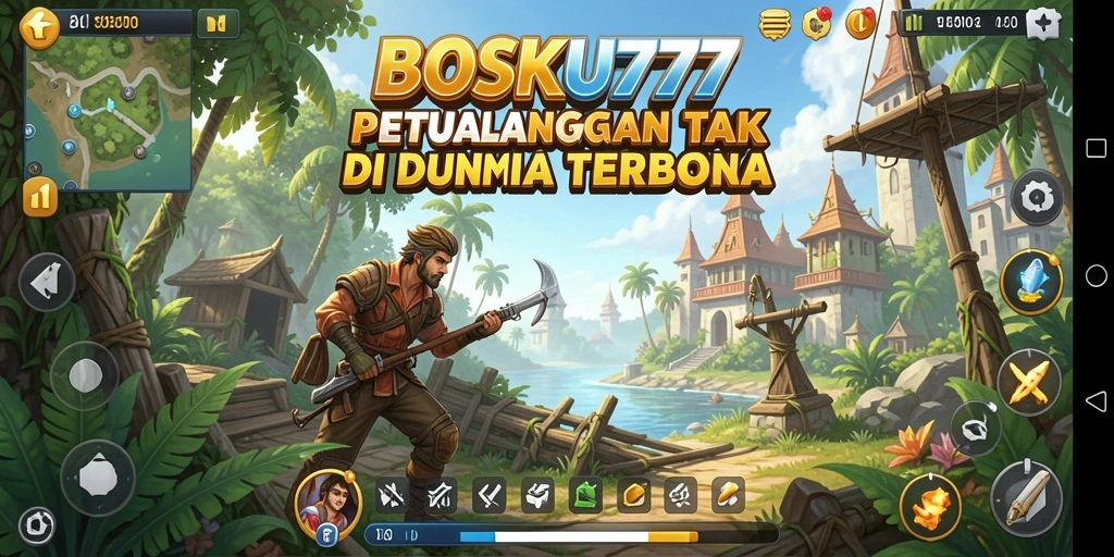Tampilan gameplay menakjubkan dari dunia terbuka BOSKU777 yang penuh petualangan.