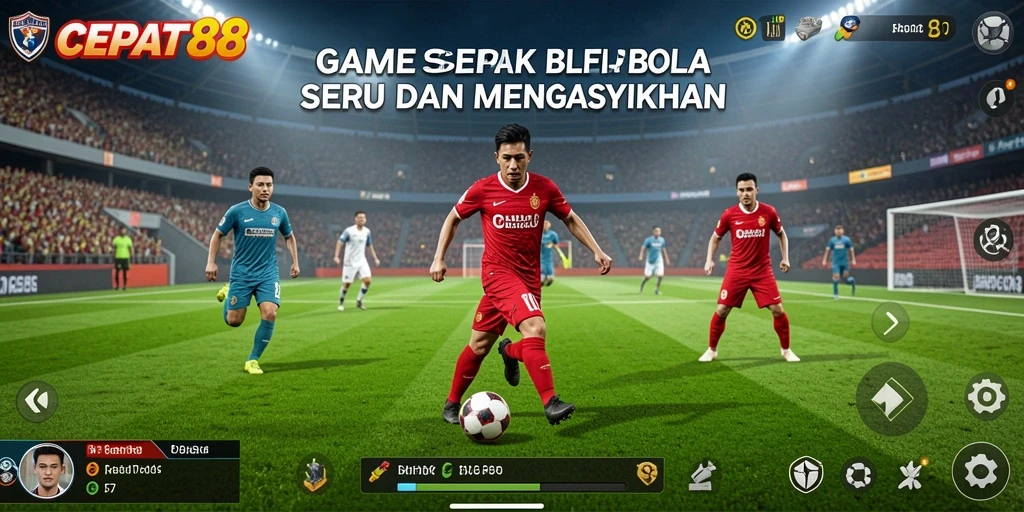 Tampilan gameplay sepak bola yang mendebarkan di CEPAT88.