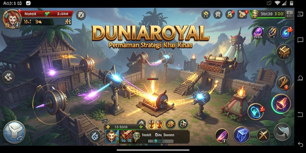 Tampilan gameplay strategis yang mendebarkan di DUNIAROYAL.