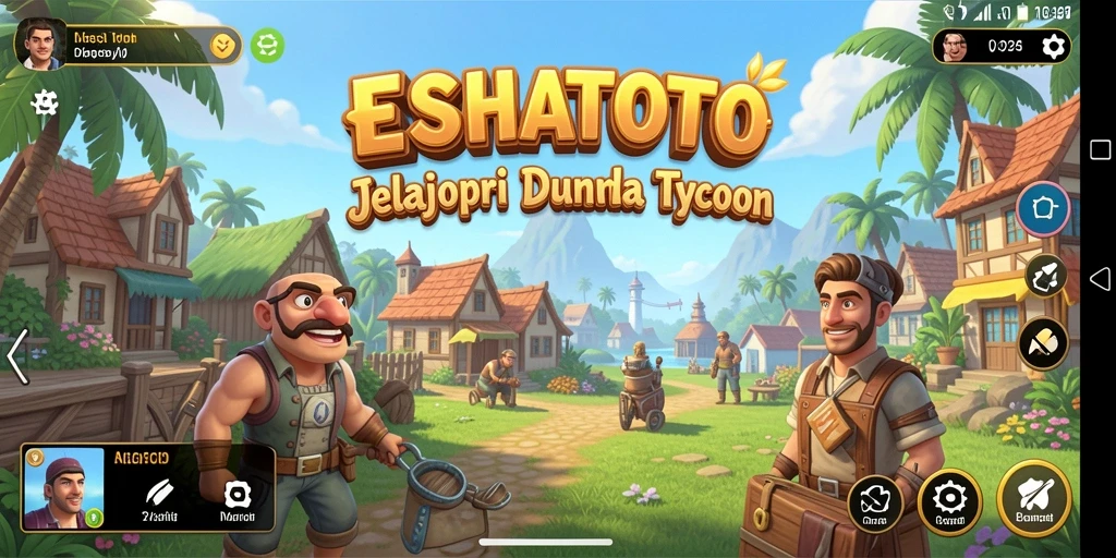 Screenshot ESHATOTO menampilkan gameplay interaktif seru dari dunia Tycoon.