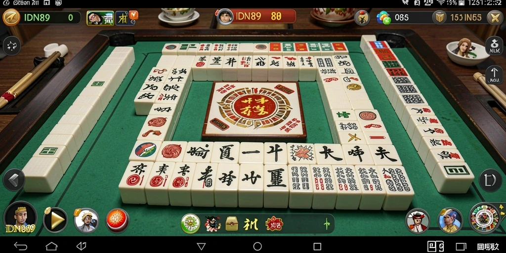 Tampilan gameplay menakjubkan IDN89 dengan suasana Mahjong yang khas.