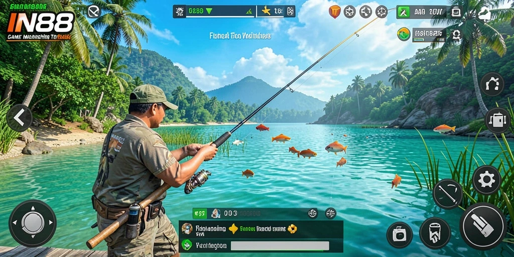 Gameplay seru di IN88 dengan berbagai jenis ikan dan lokasi memancing.