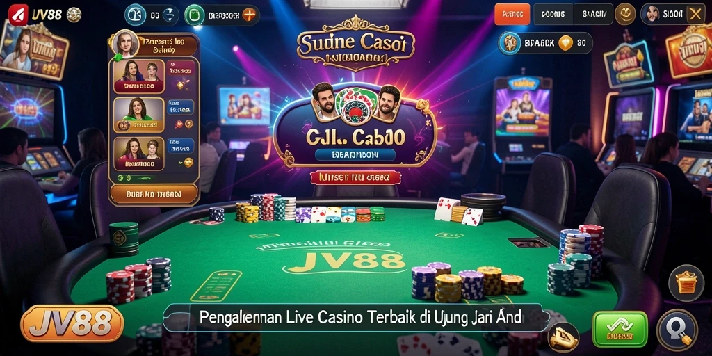 Tampilan menarik gameplay Live Casino JV88 dengan dealer langsung.