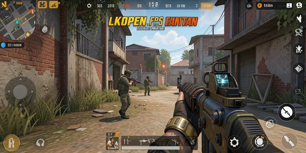 Tampilan gameplay LKOPEN yang penuh aksi dan strategi FPS.