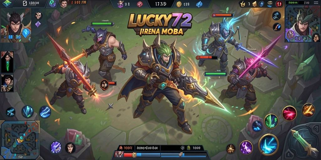 Tampilan utama gameplay LUCKY72 yang menegangkan di arena pertempuran.