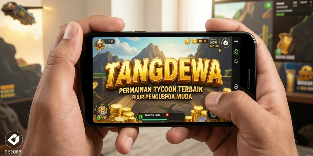 Tampilan gameplay menarik di TANGANDEWA dengan elemen manajemen bisnis.