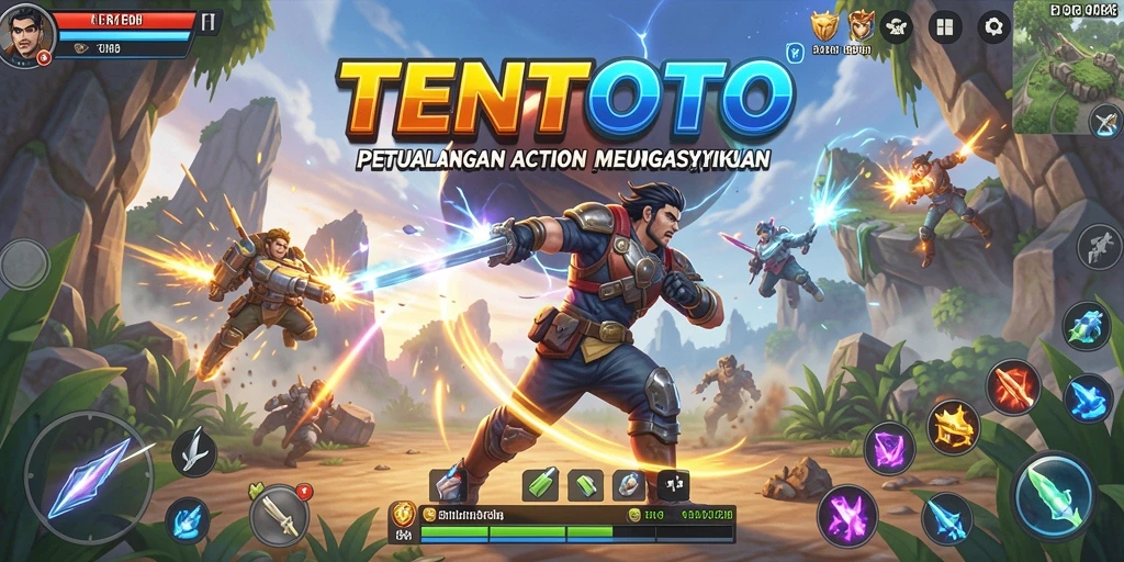 Screenshot TENTOTO menampilkan aksi mendebarkan dan grafis yang memukau.