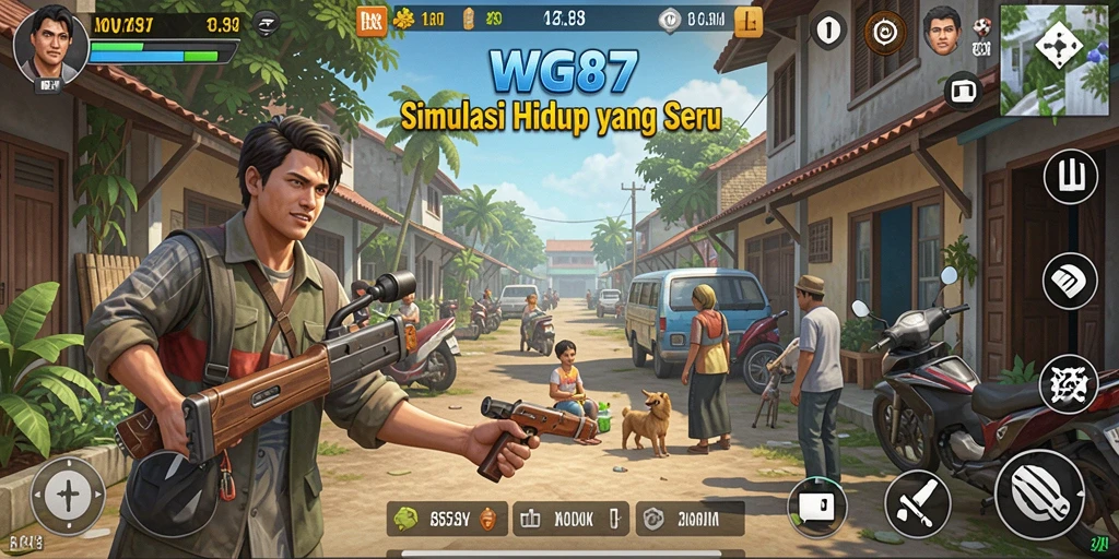 Tampilan seru dari gameplay WG87 yang mendetail dan interaktif.