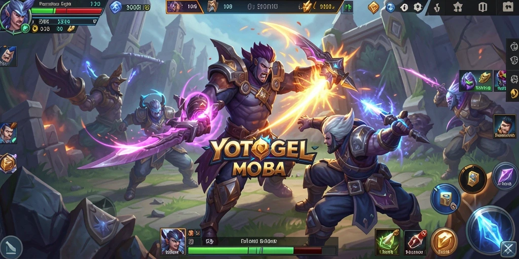 Tampilan gameplay mendebarkan YOTOGEL dengan aksi pertempuran yang intens.